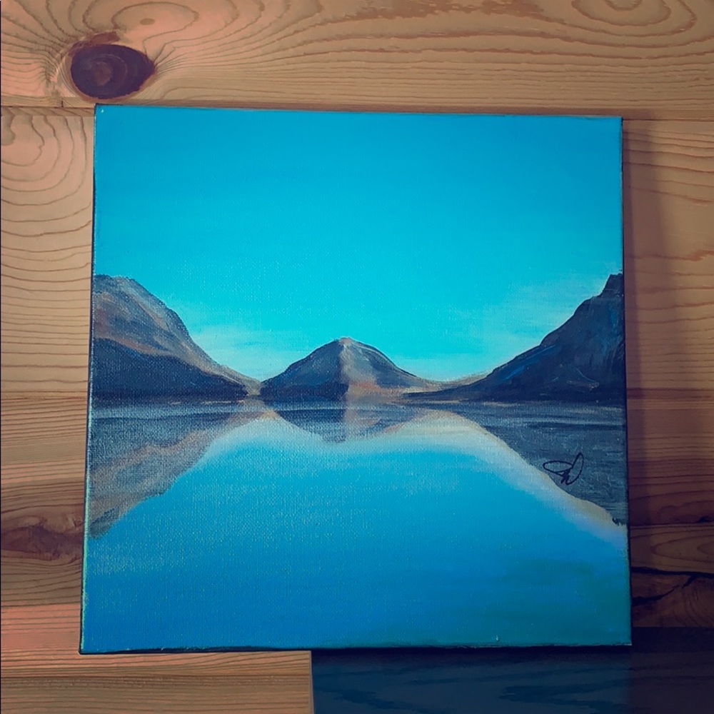 Handpainted Water and Cliffs